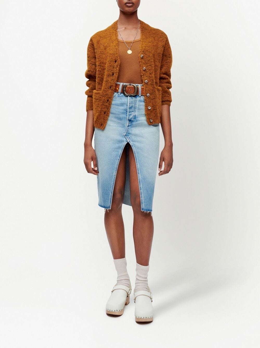 organic cotton midi denim skirt - 2