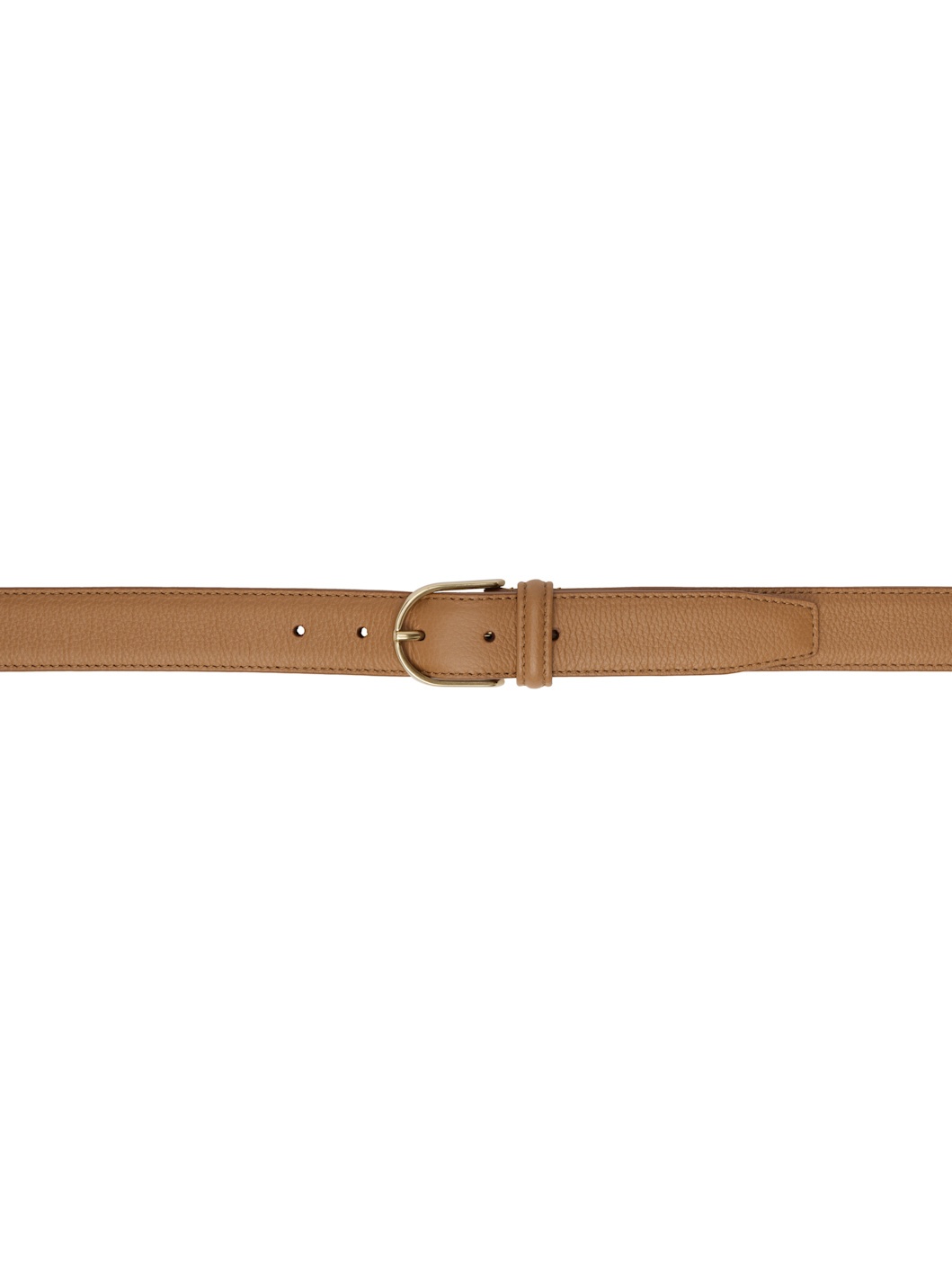 Tan Old School Classic Stitch Trimmed Belt - 1