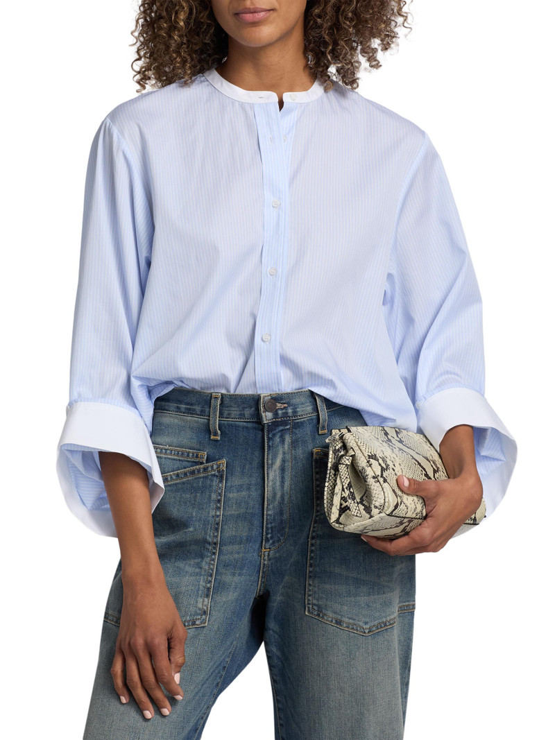 Women's Beau Twill Shirt - Blue Haven White 3