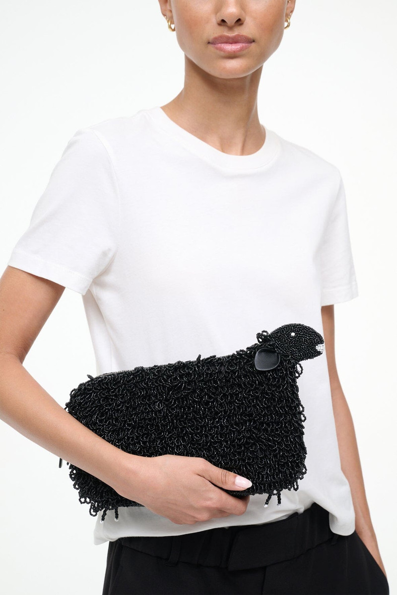 STAUD STAUD DOLLY BEADED CLUTCH BLACK outlook