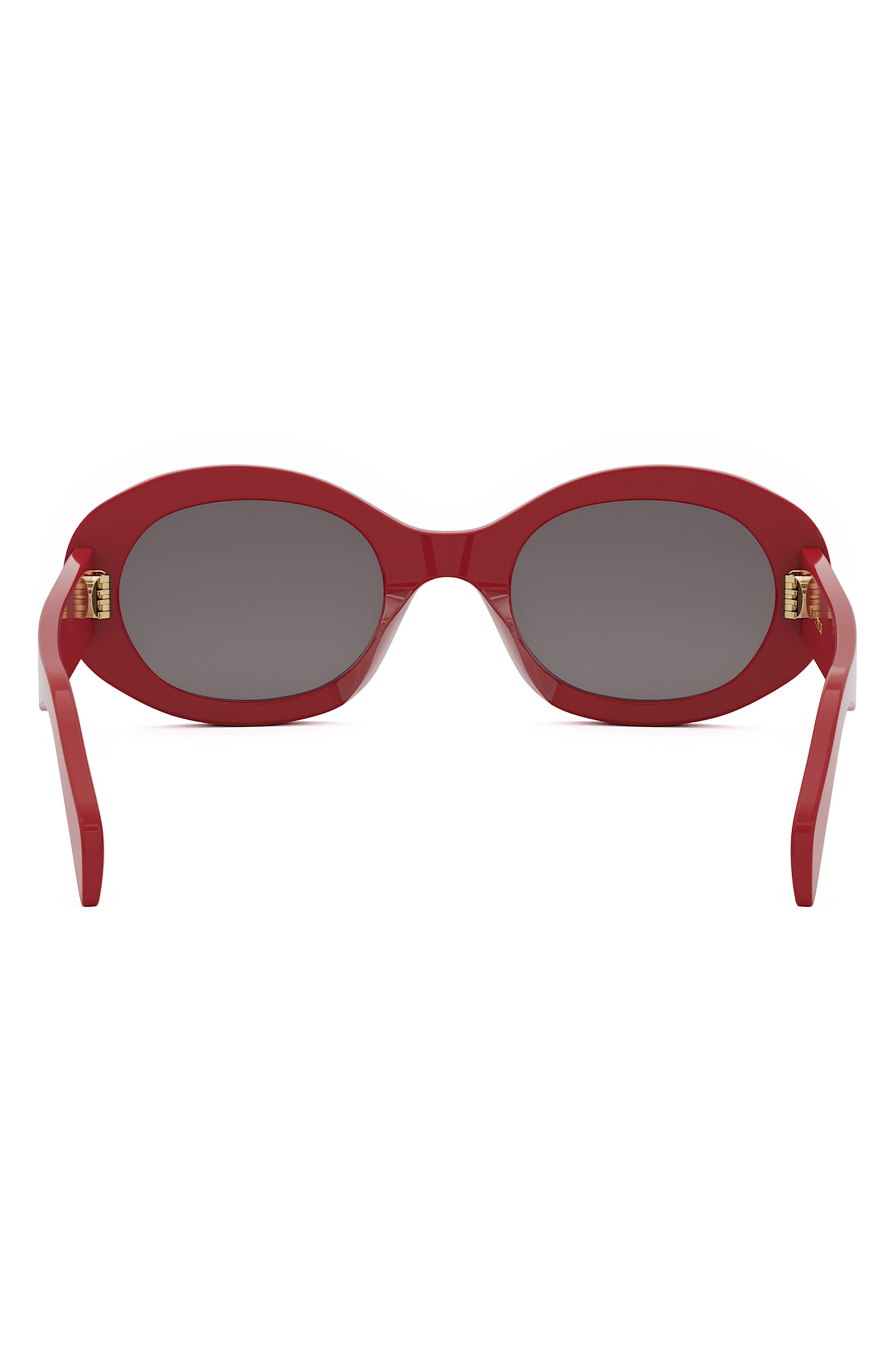 CELINE Triomphe 52mm Oval Sunglasses in Red/Smoke at Nordstrom - 6