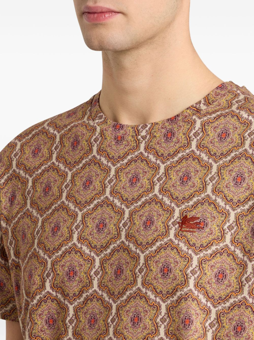 paisley-print cotton t-shirt - 4