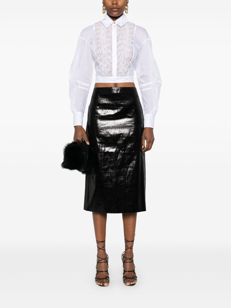 ELISABETTA FRANCHI ruffle-detail cotton shirt outlook