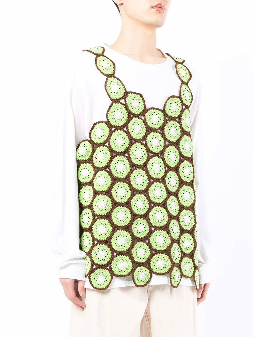 kiwi-embroidered knitted vest - 3