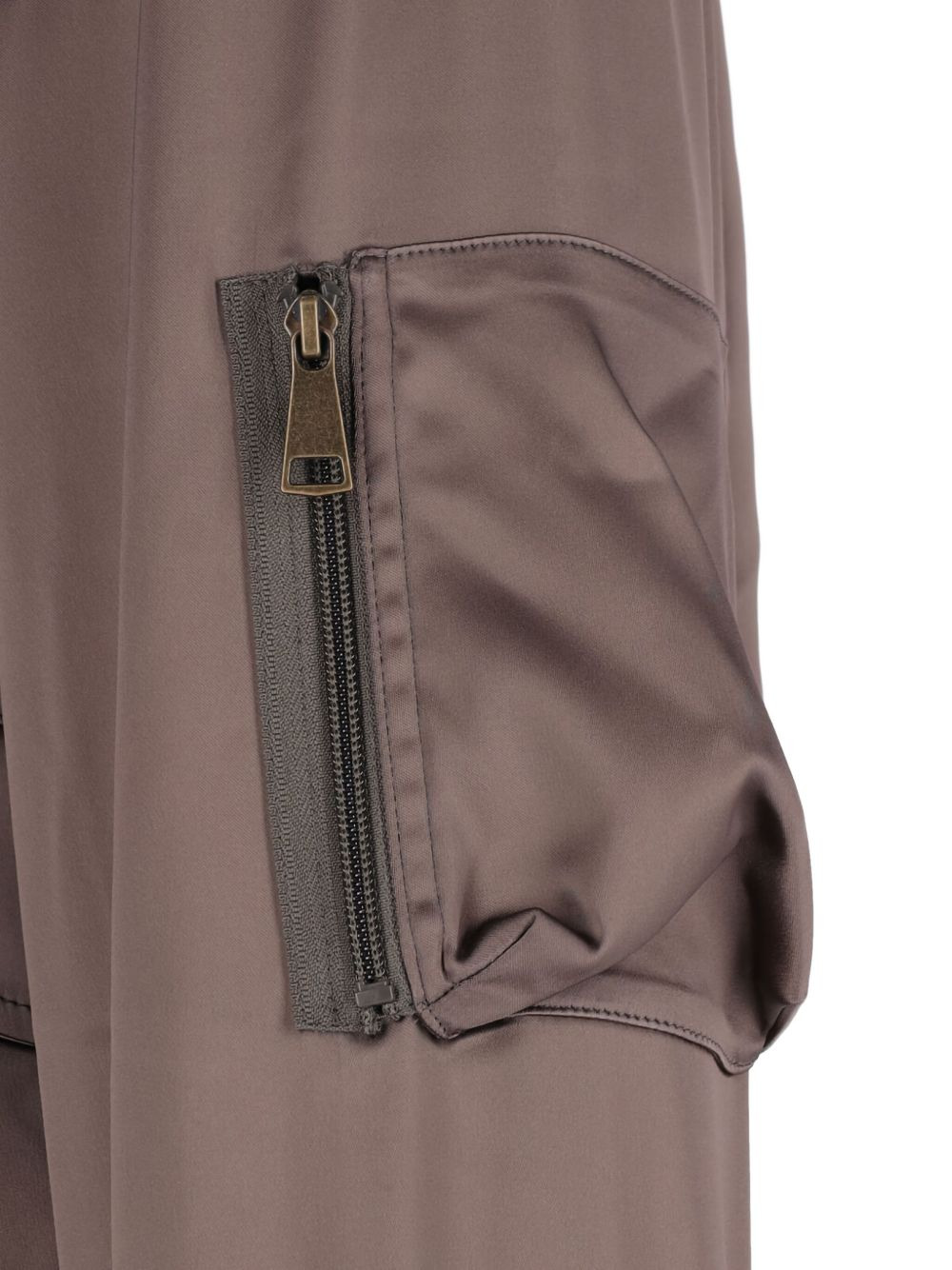 zip-fastening ribbed-trim bomber jacket - 5