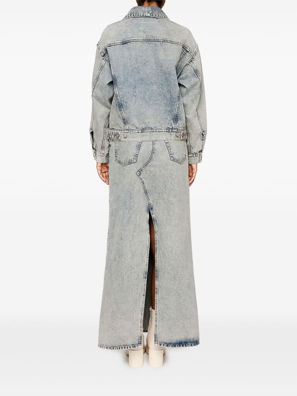 distressed-effect denim jacket - 4