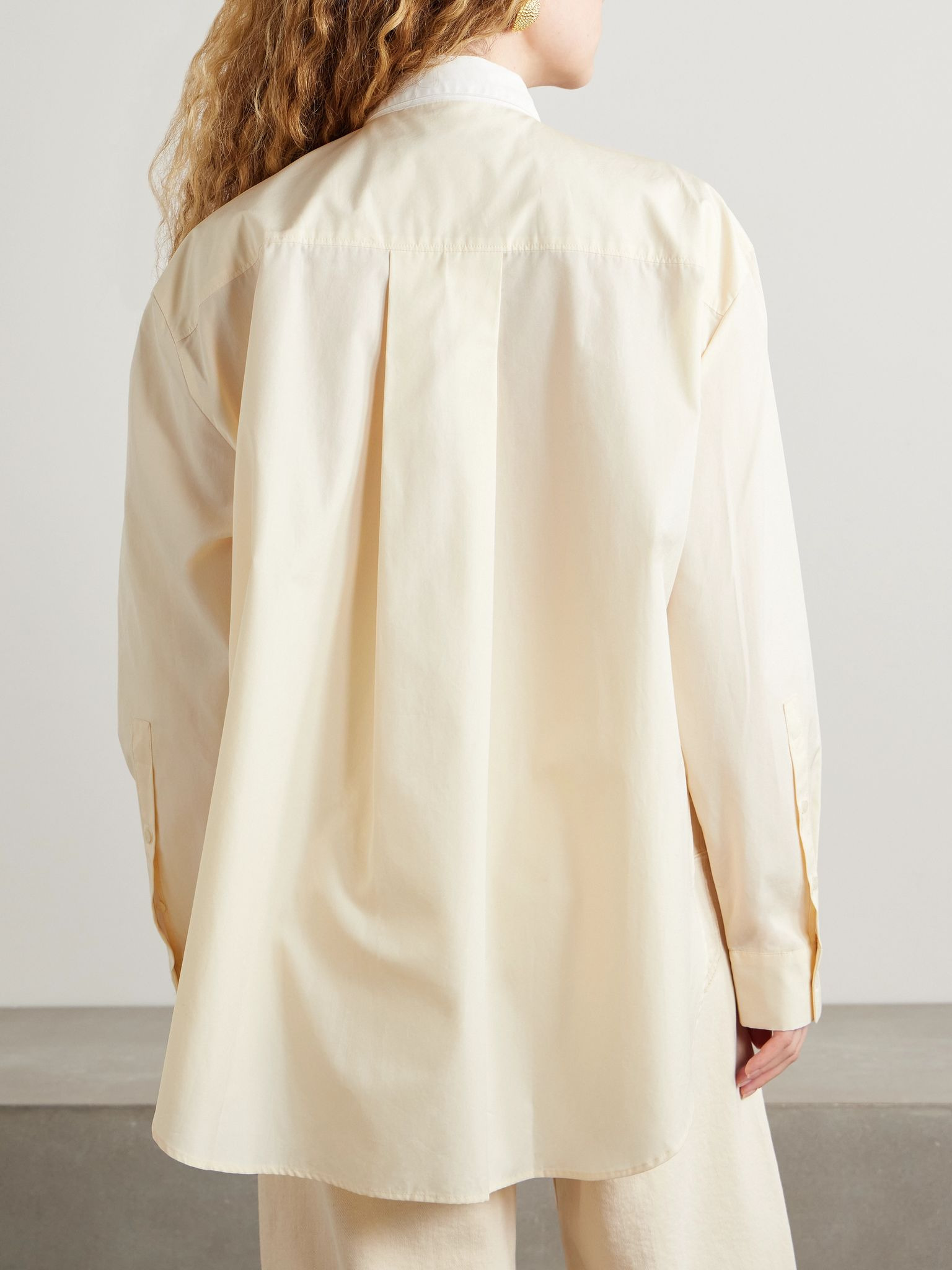 Organic cotton-poplin shirt Off-white - 4
