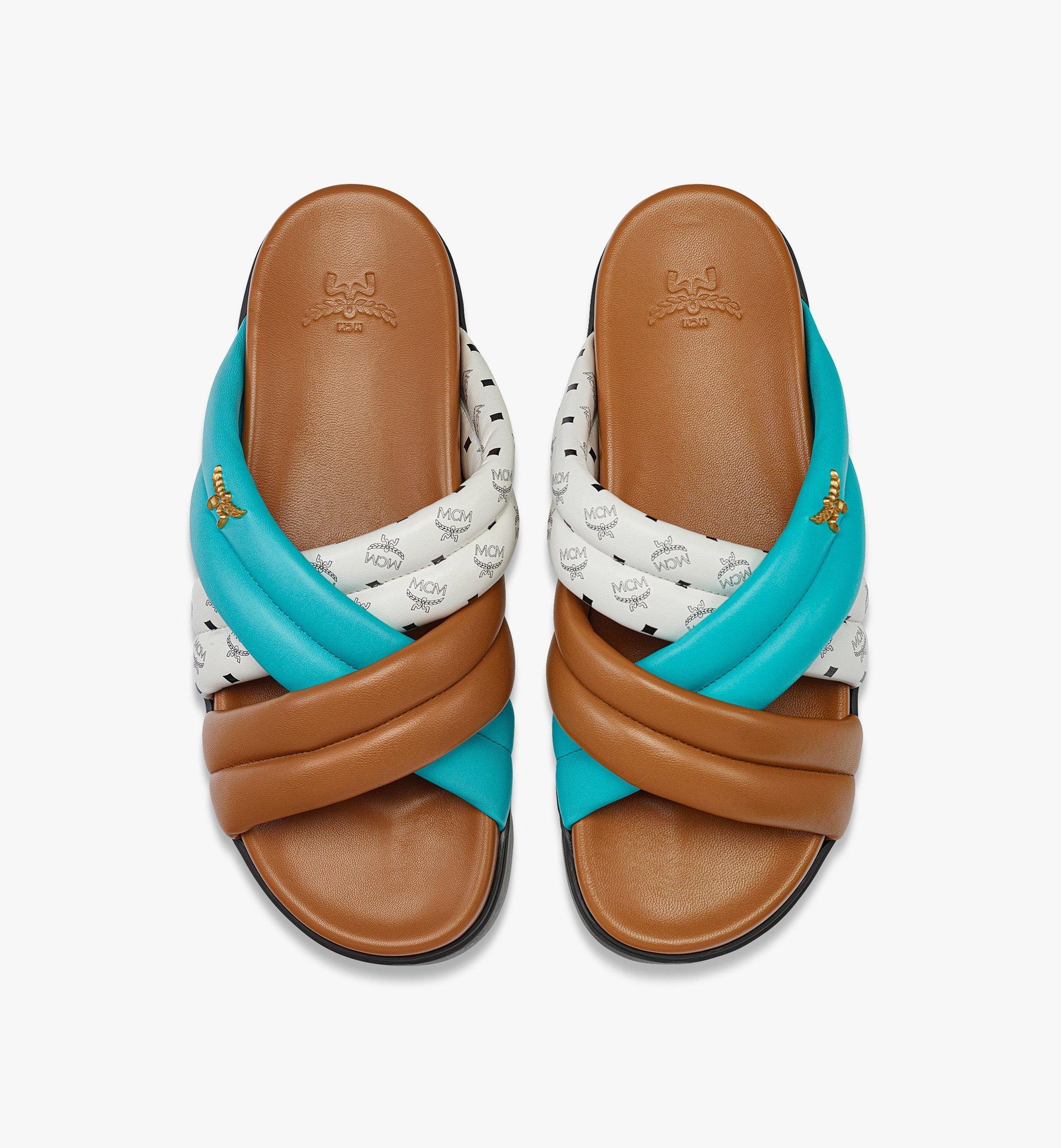 Monogram Cross Sandals in Lamb Leather - 5