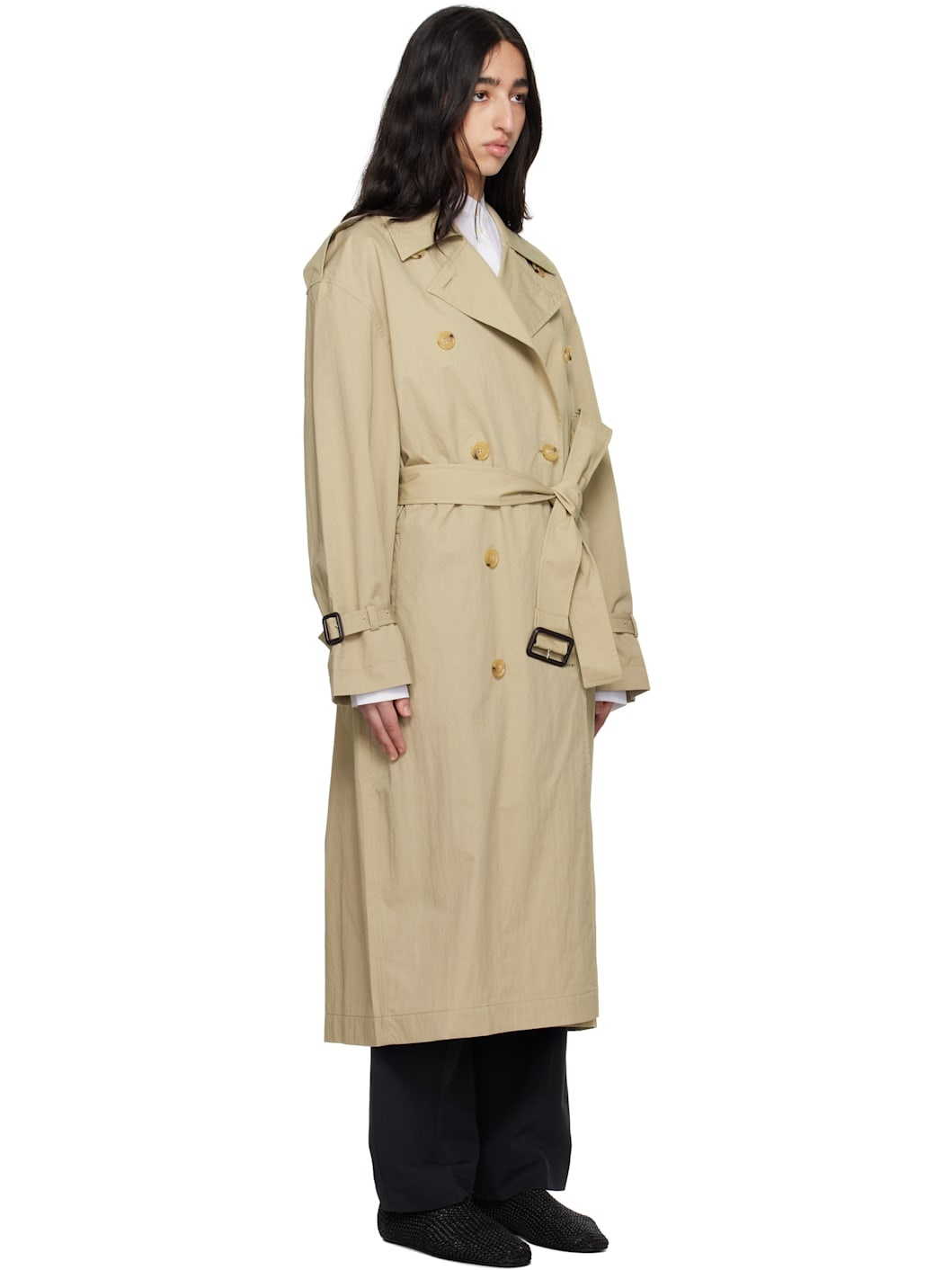 Khaki Crisp Summer Trench Coat - 2