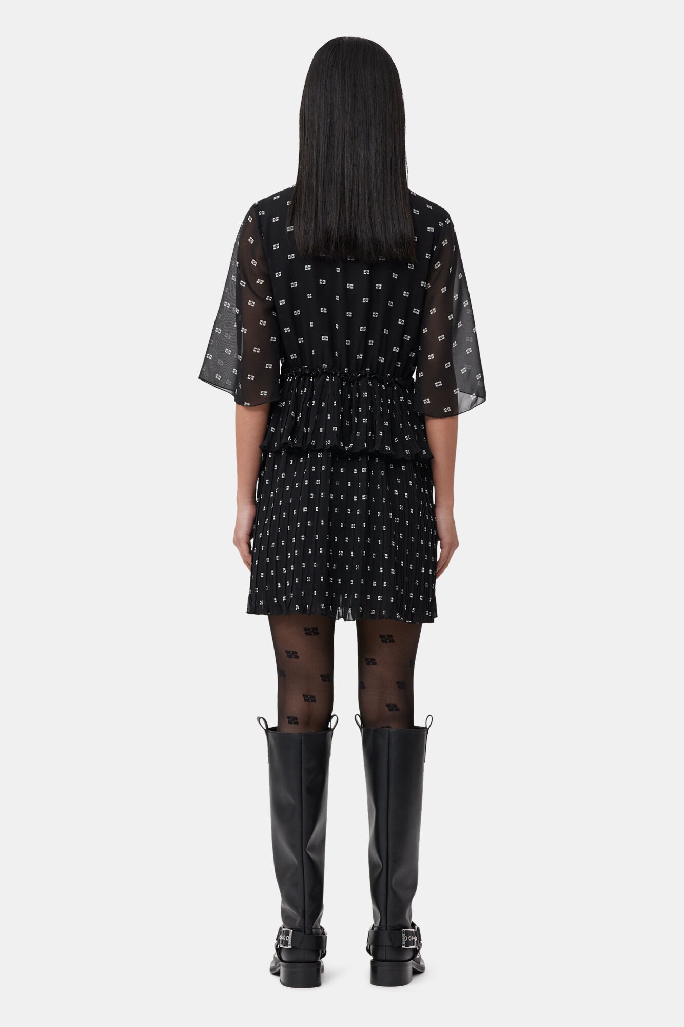 BLACK BUTTERFLY LACE TIGHTS - 3