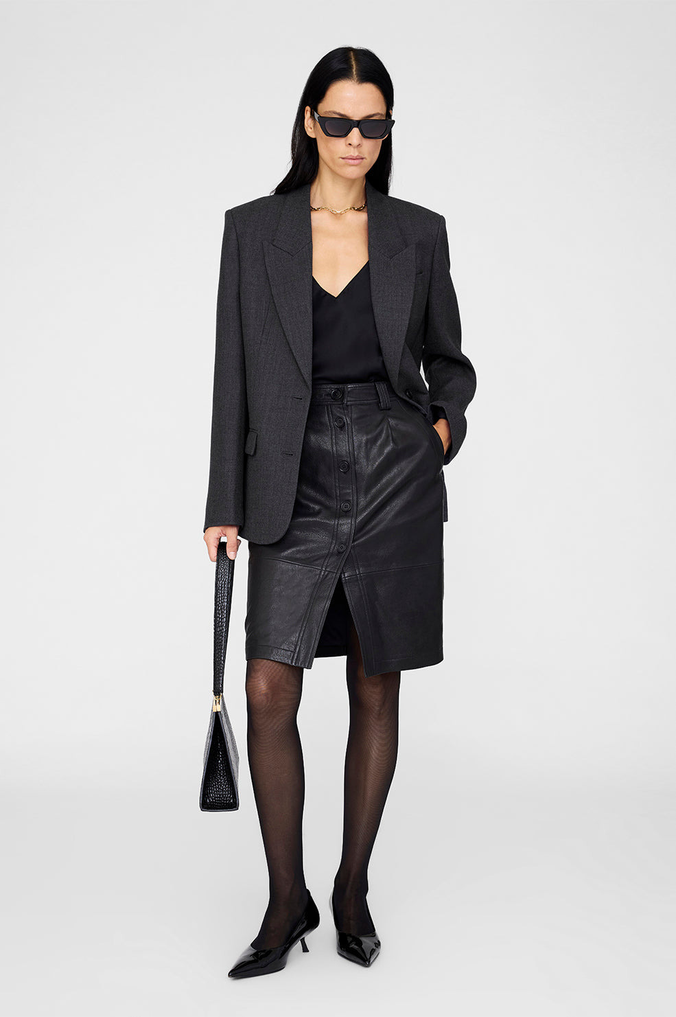 Zaire Skirt - Black Leather - 2