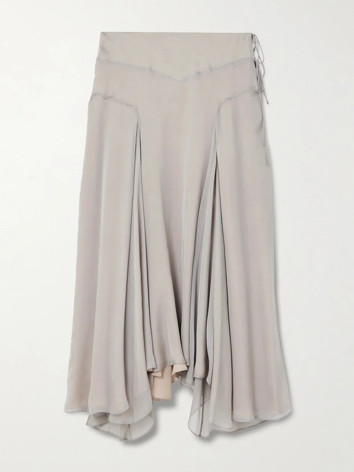 Alyse Asymmetric Pleated Silk-chiffon Skirt - 1