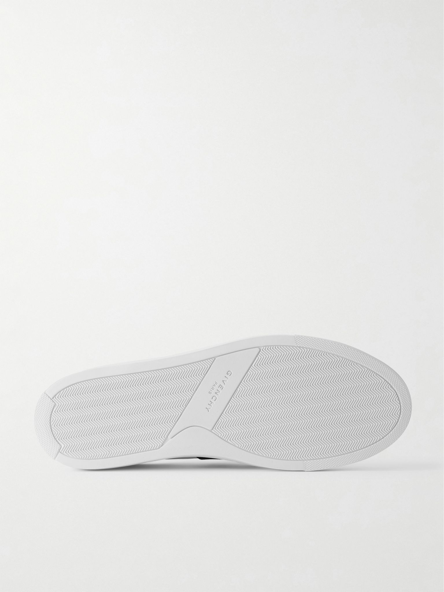 Urban Street Logo-Appliquéd Webbing-Trimmed Leather Slip-On Sneakers White - 3