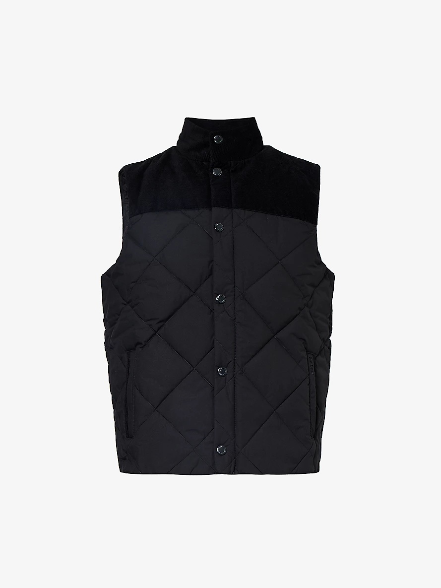 Funnel-neck quilted regular-fit shell gilet - 1