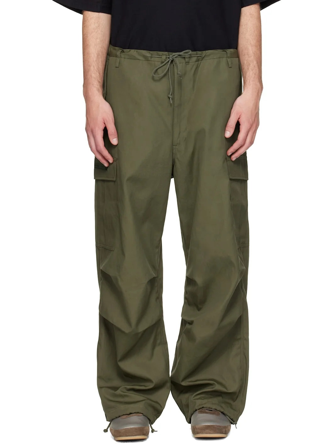 Green MILT0001 Cotton Canvas Cargo Pants - 1