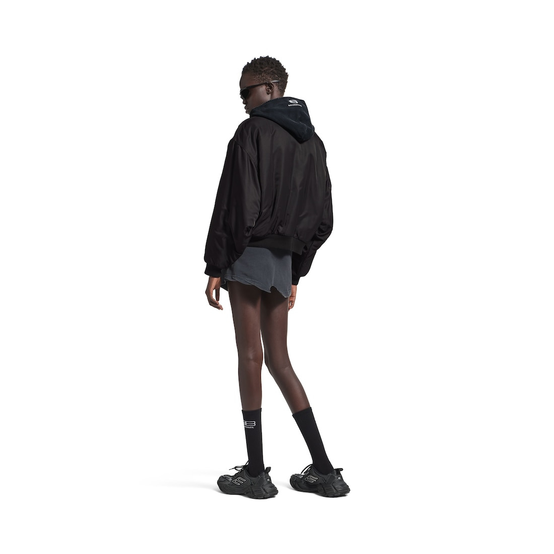 Hooded Bomber in Black - 4
