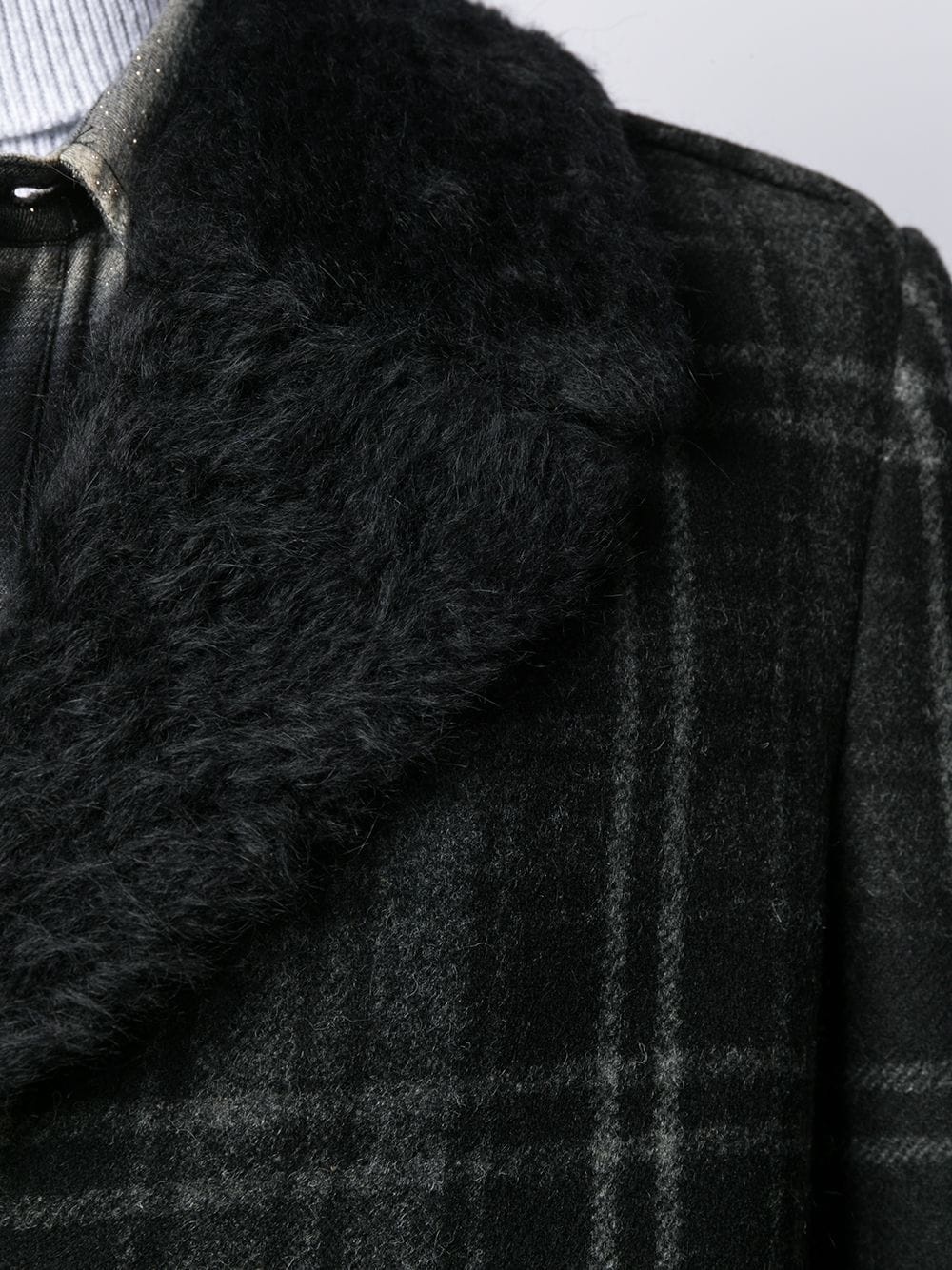 checked wool coat - 5