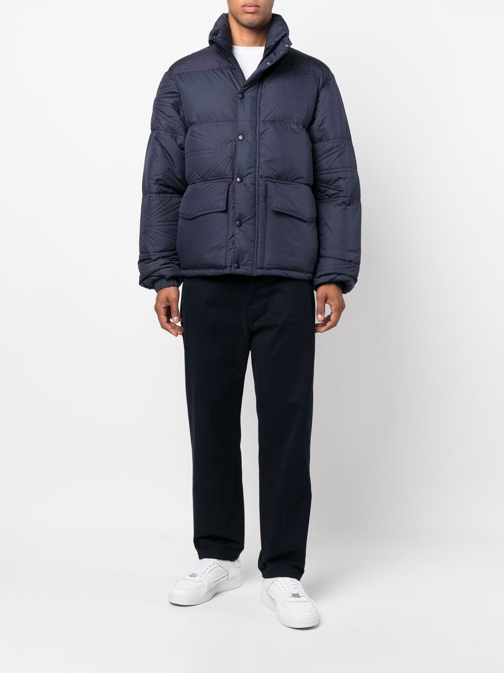 embroidered-logo puffer jacket - 2