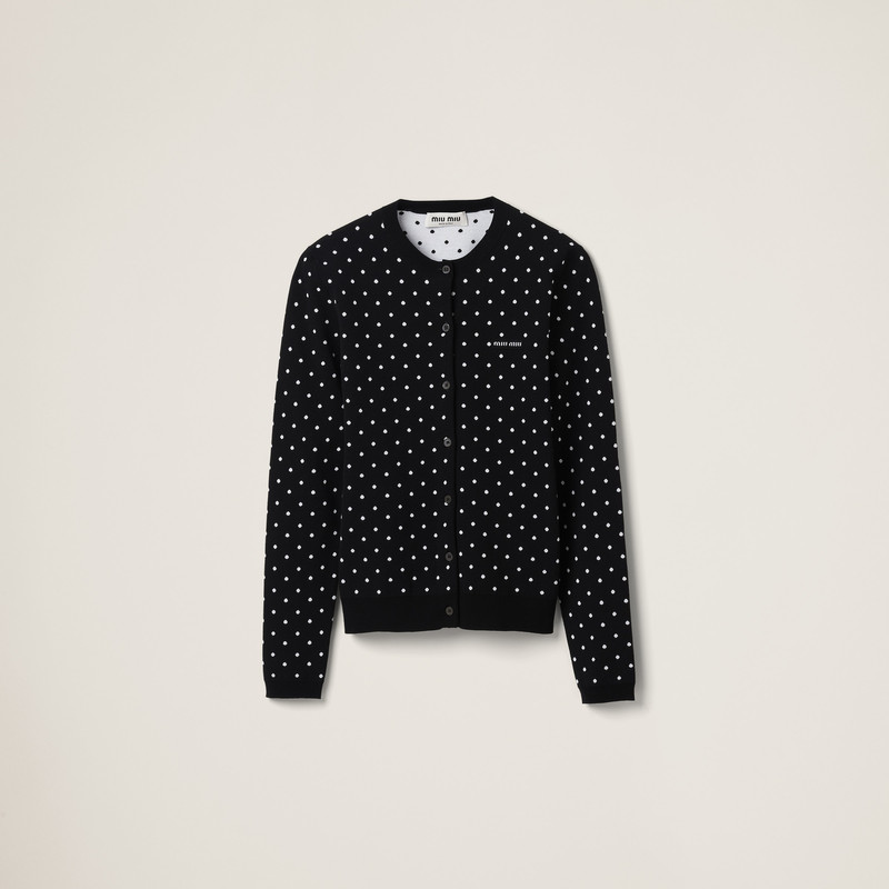 Polka-dot viscose cardigan 1