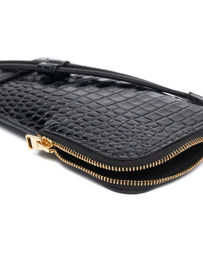 TOM FORD crocodile-effect leather cardholder outlook