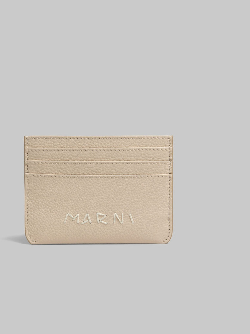 Marni BEIGE LEATHER CARDHOLDER WITH MARNI MENDING outlook