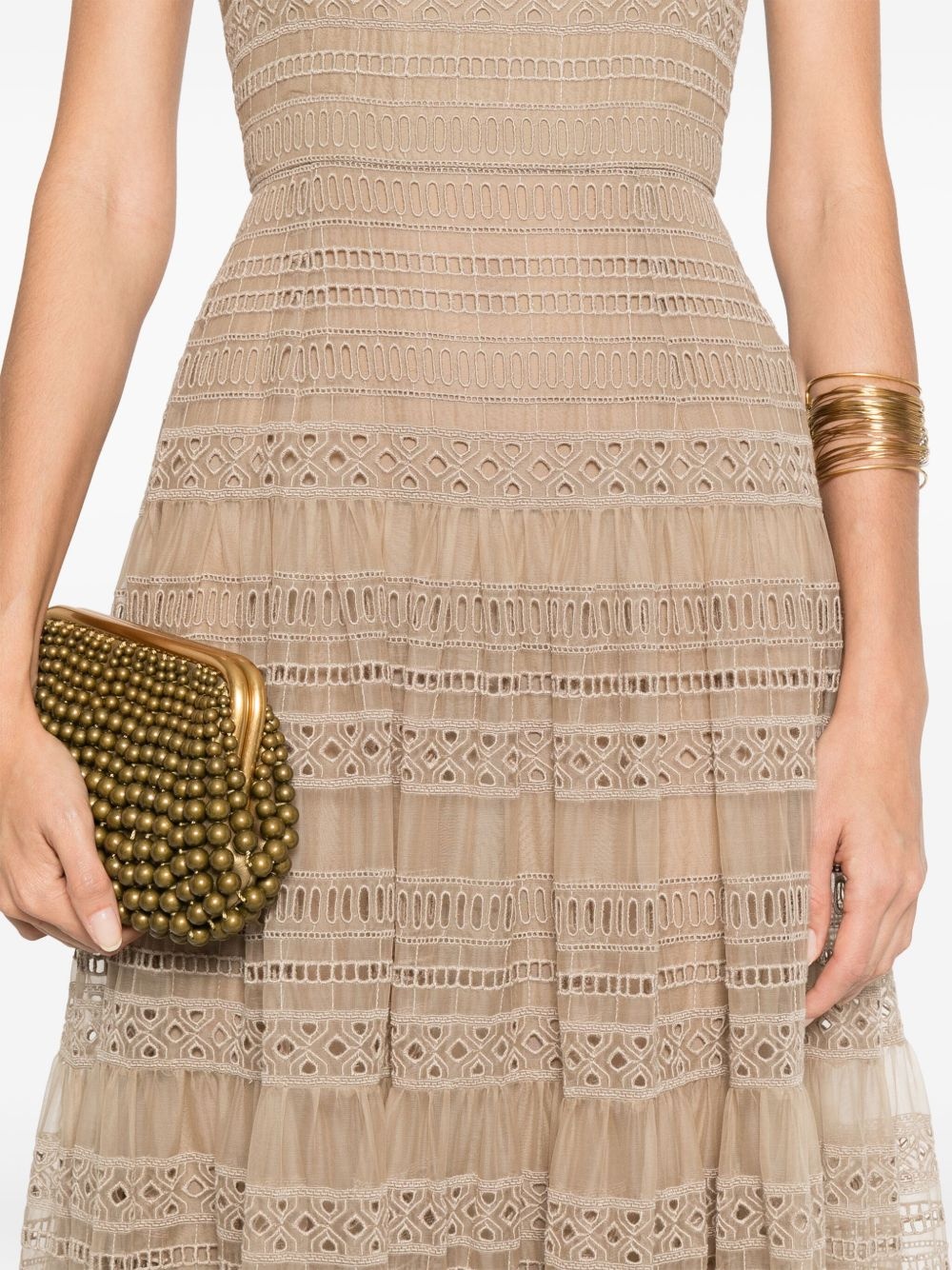 embroidered organza maxi dress - 5
