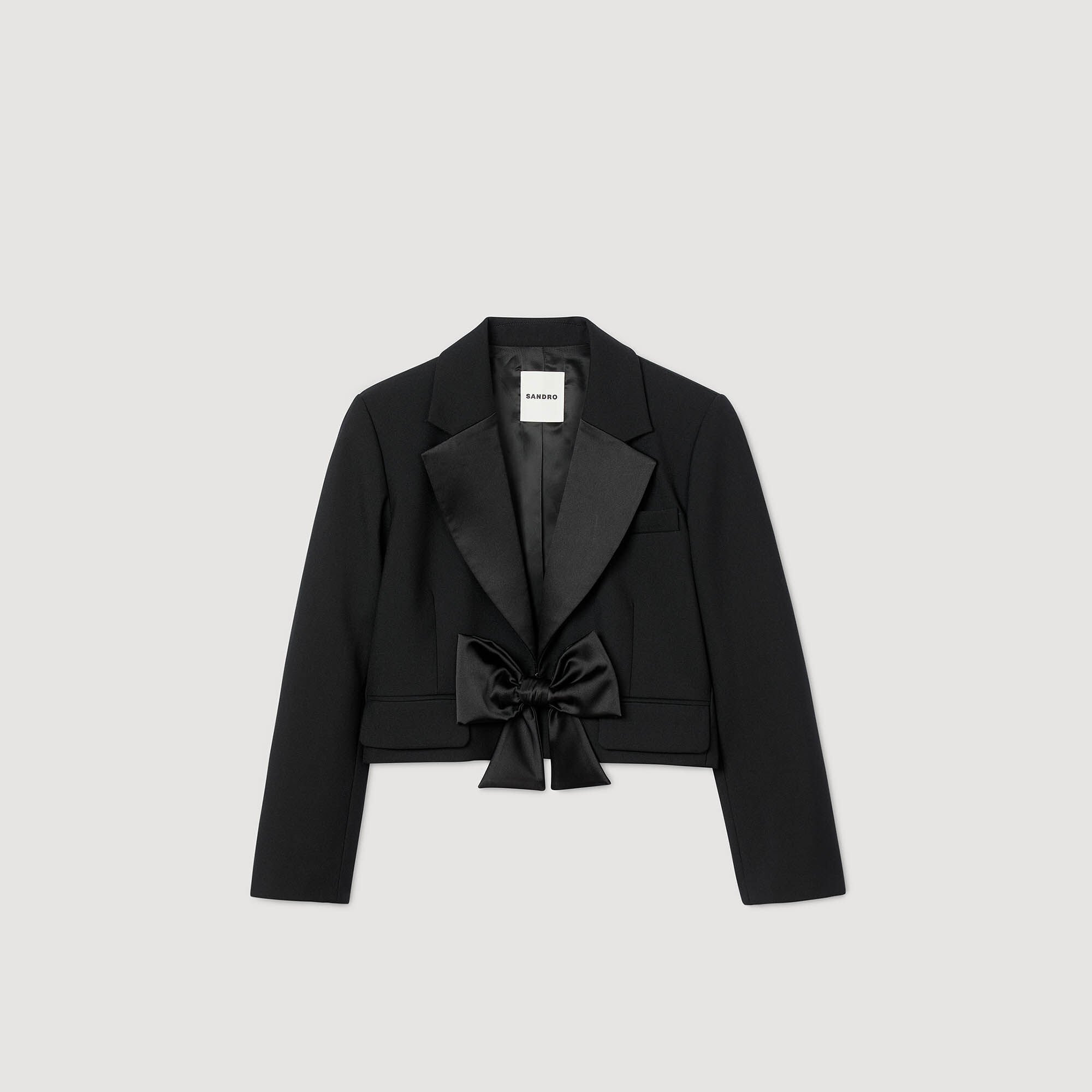 SHORT SATIN BOW JACKET - 6
