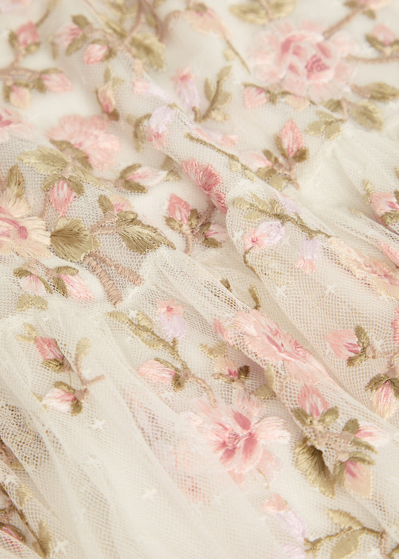 Needle & Thread Eden Rose Floral-embroidered Tulle Midi Skirt 5