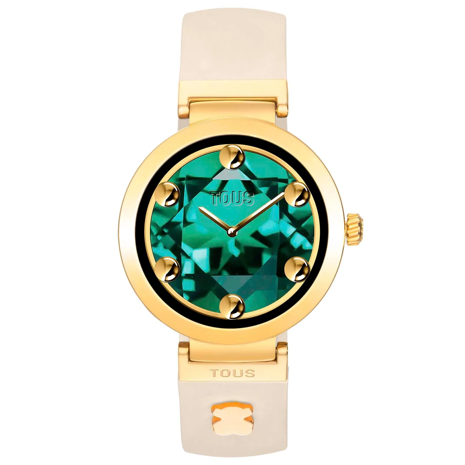 Smartwatch with beige strap and gold-colored steel motifs TOUS S-CONNECT CHARMS - 1