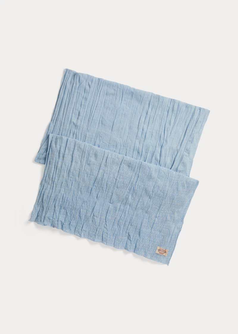 Indigo Dot-Print Cotton Scarf 1
