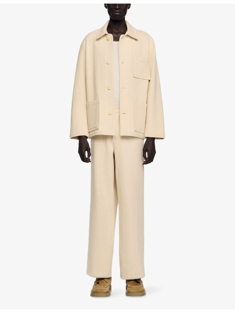Sandro Side-Pocket Cotton Worker Jacket outlook
