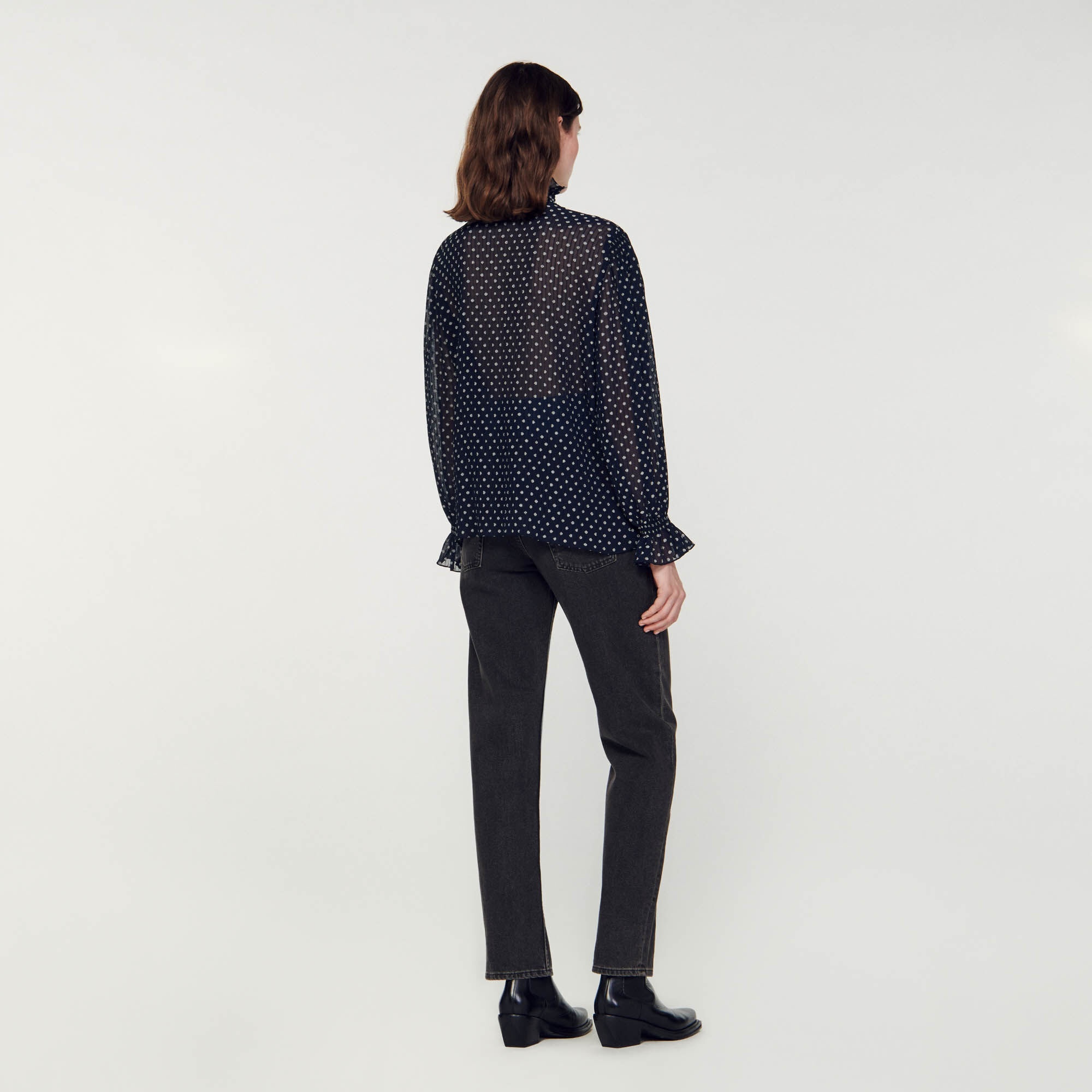 PATTERNED POLKA DOT BLOUSE - 6