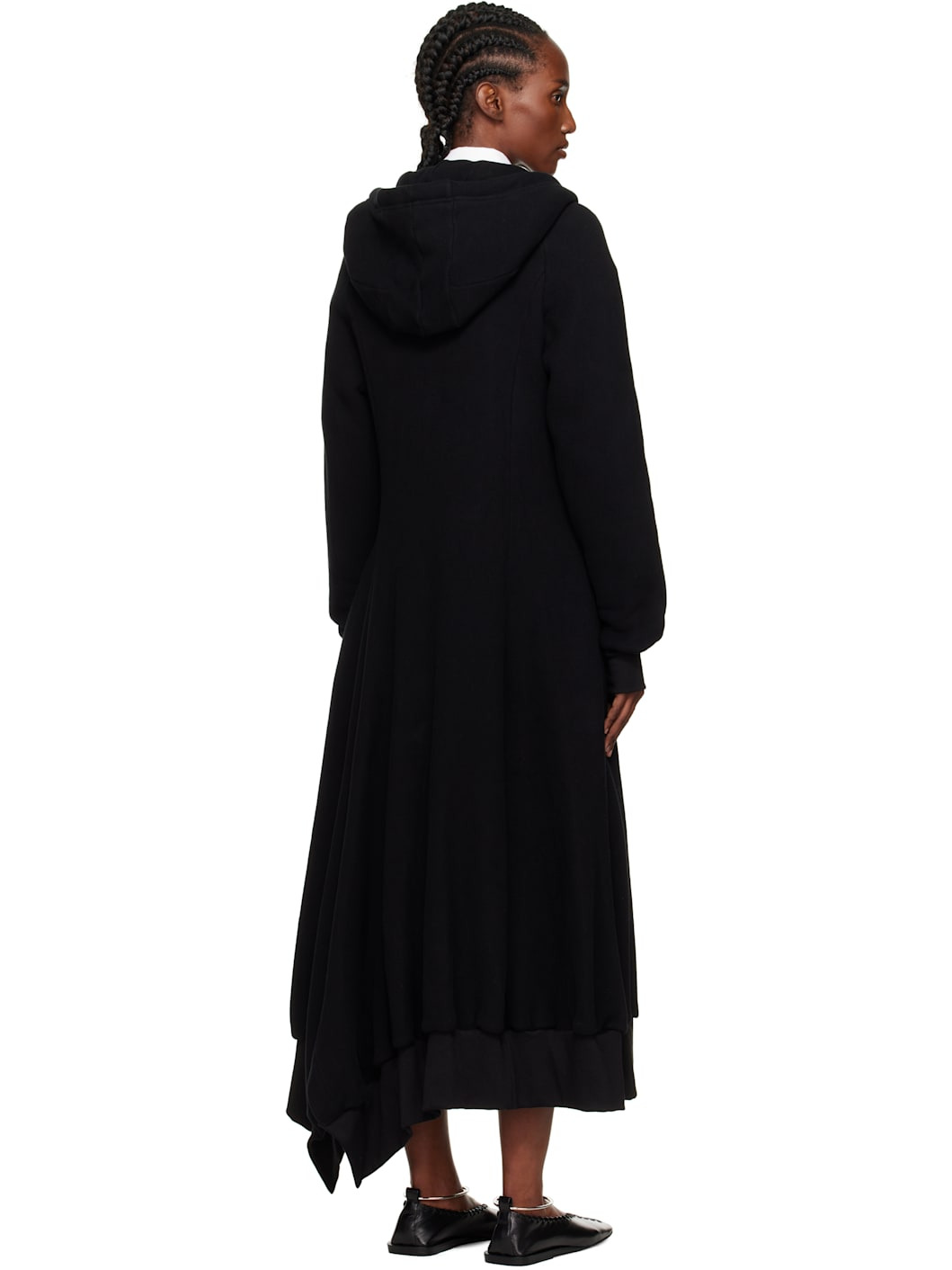 Black Hooded Track Maxi Dress - 3