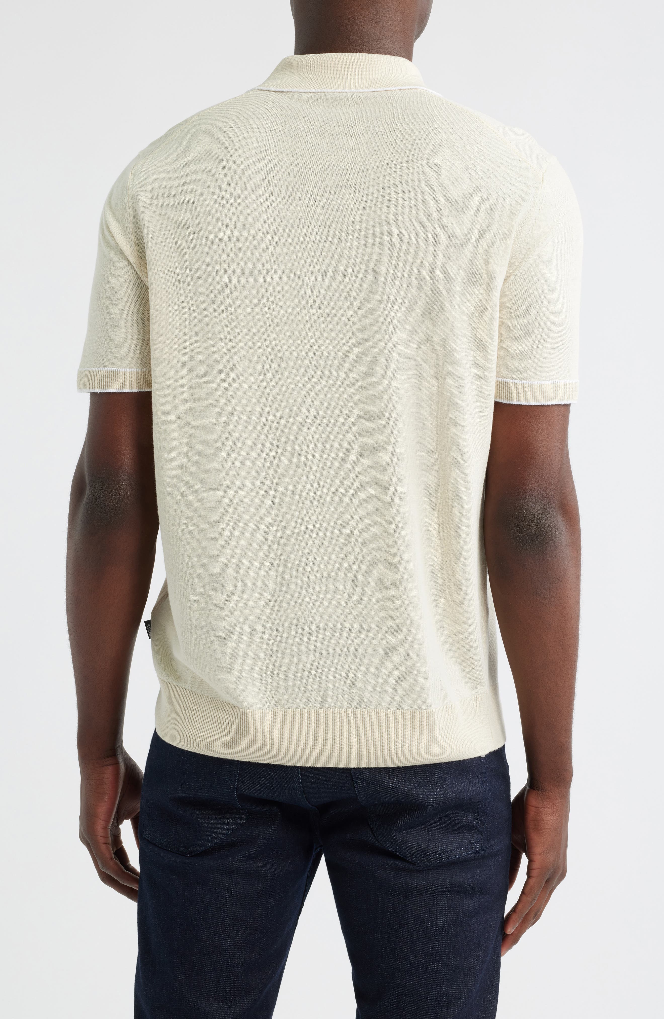 BOSS Jiovanotto Quarter Zip Polo in Open White at Nordstrom - 2