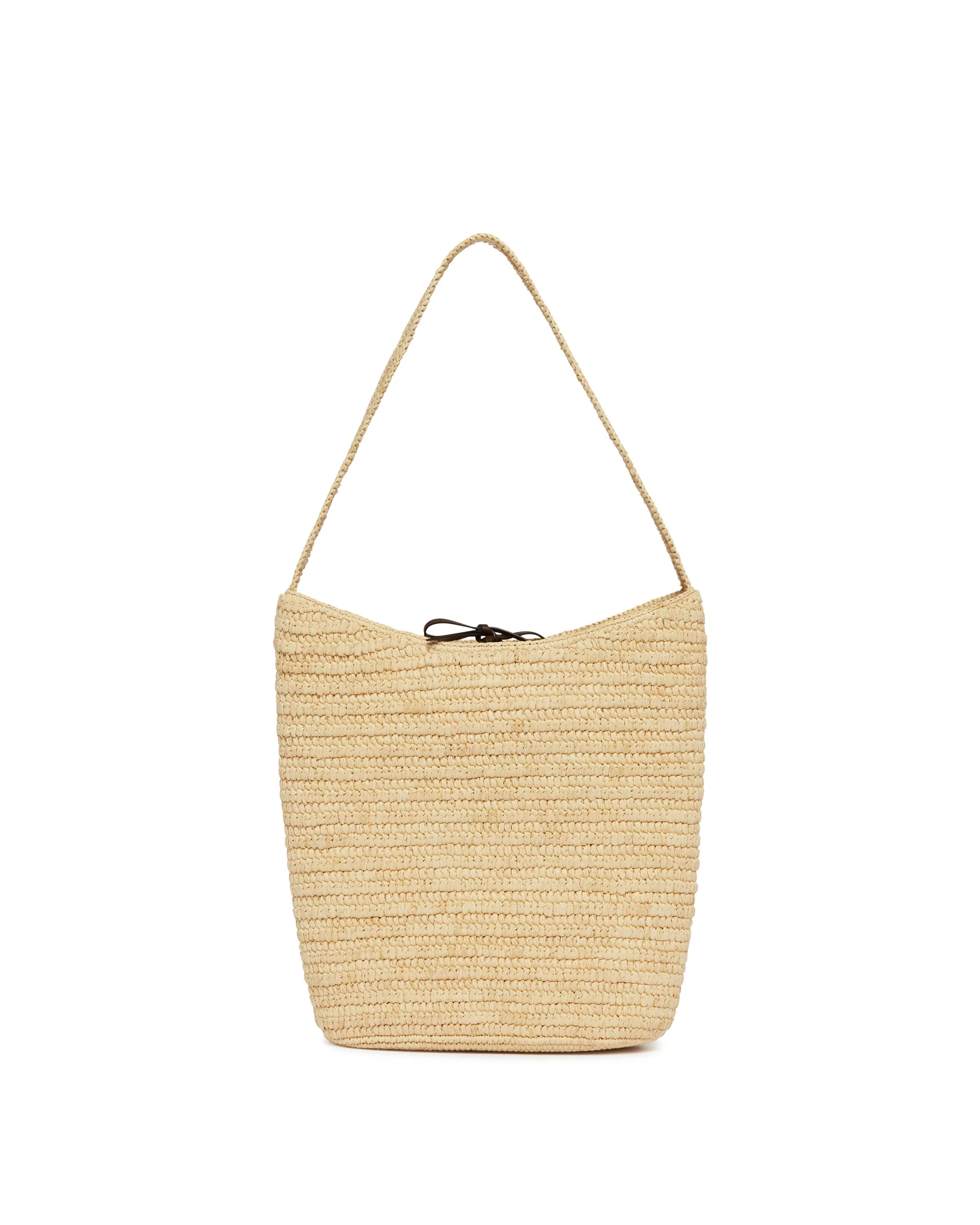 Beige Alma Raffia Shoulder Bag - 1