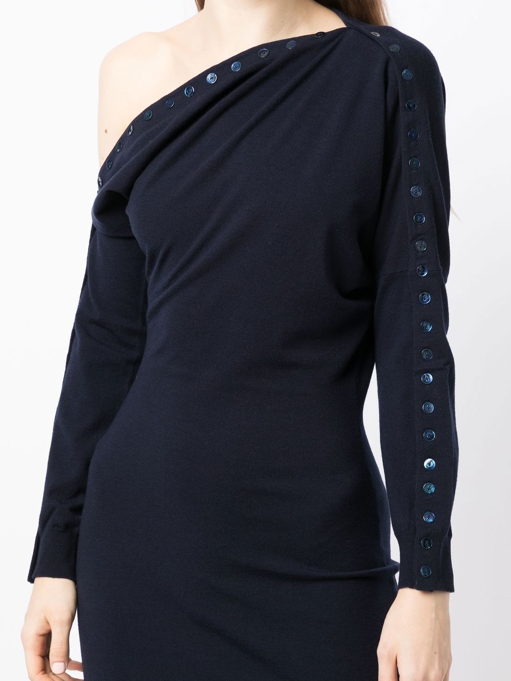 sequin-embellished cold-shoulder dress - 5