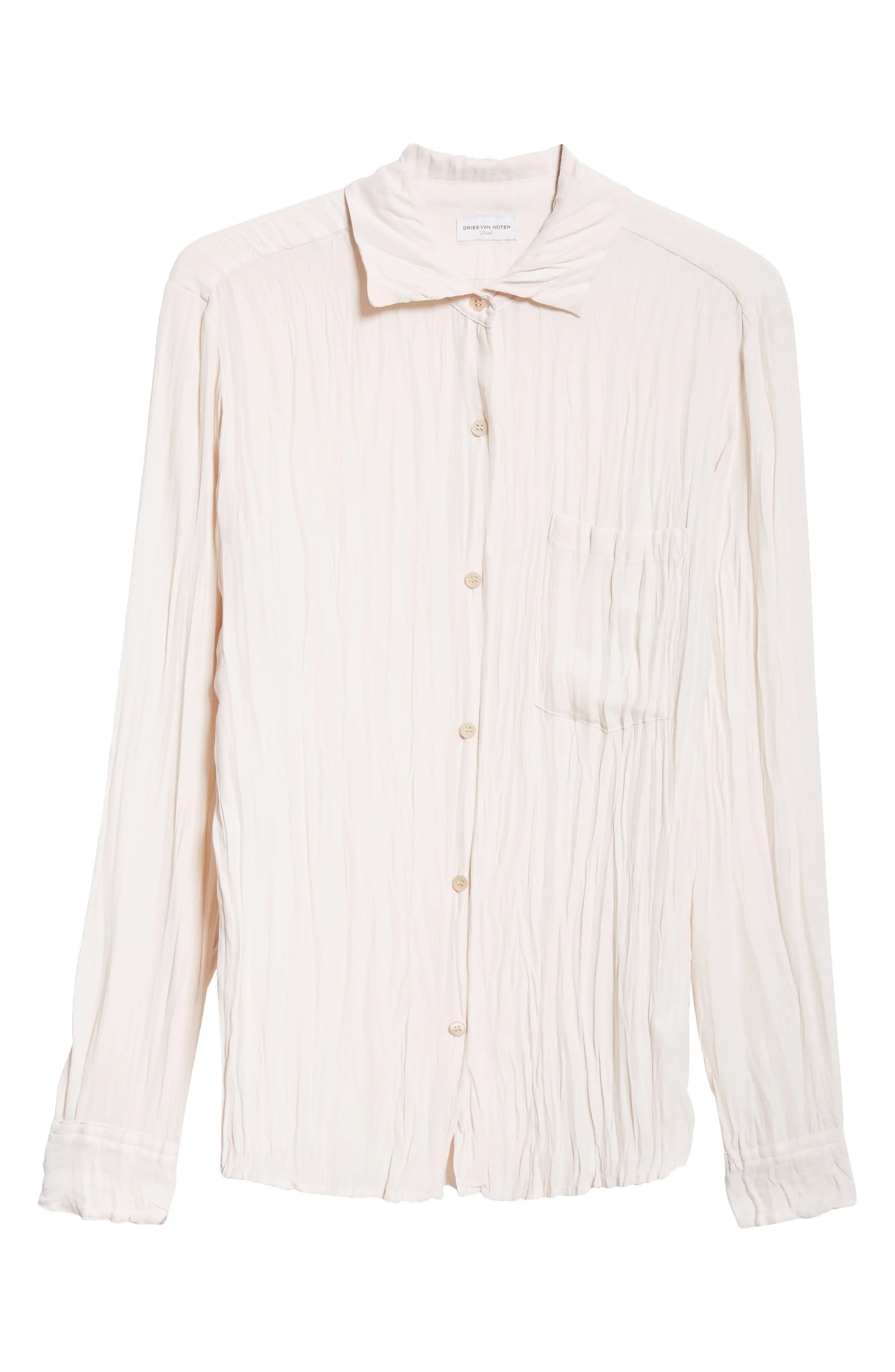 Crushed Georgette Button-Up Shirt - 6