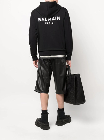 Balmain logo-print zipped hoodie outlook