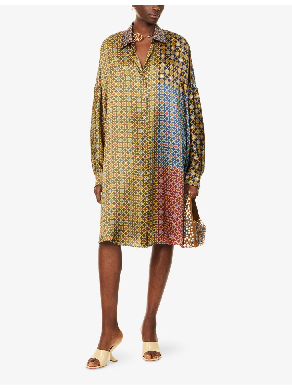 Printed Relaxed-Fit Silk Midi Dress - 2
