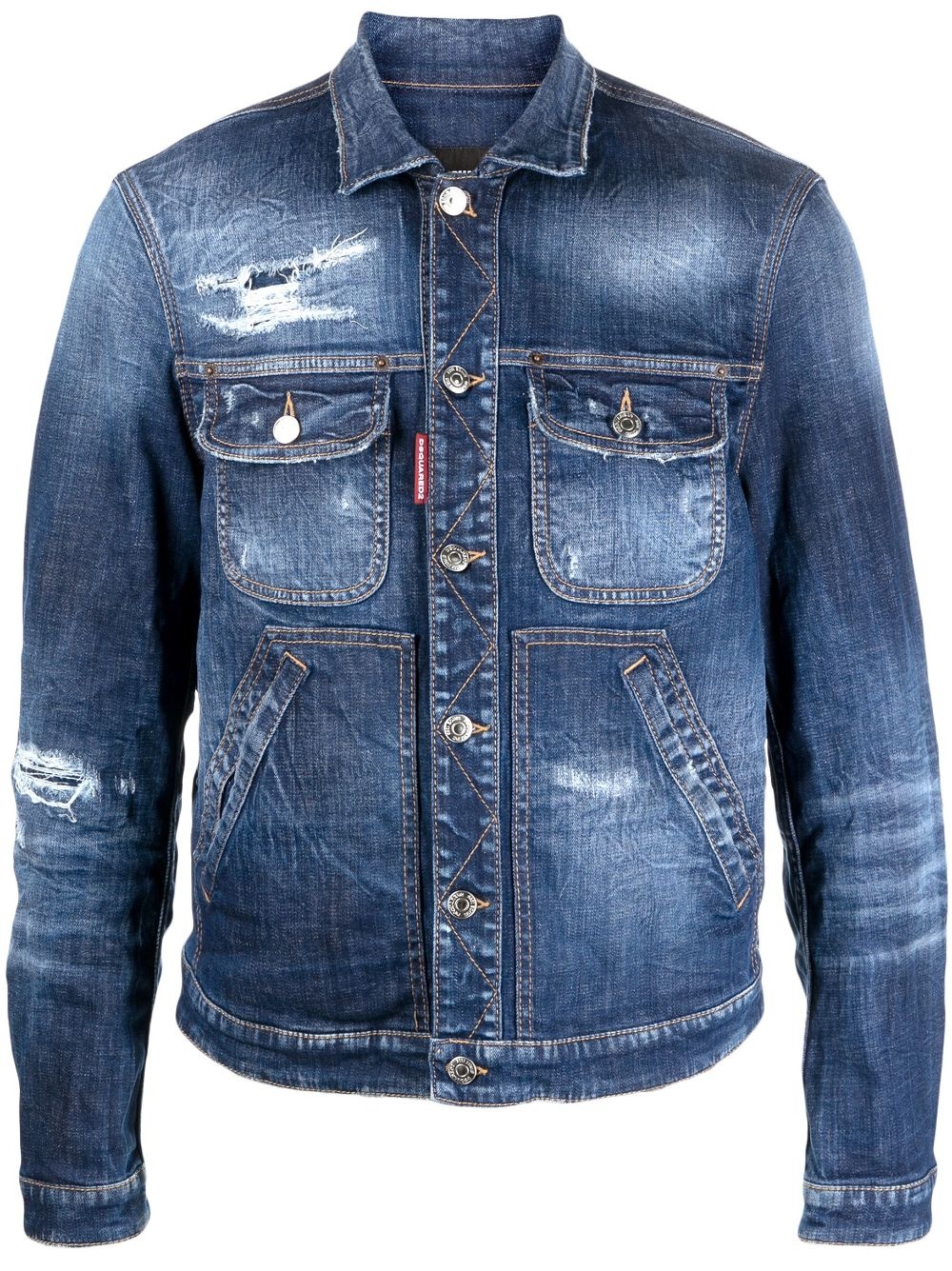 distressed denim jacket - 1