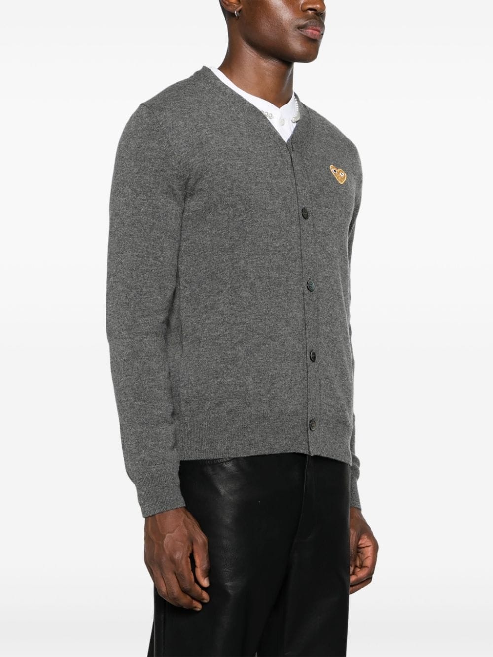mélange-effect wool cardigan - 4