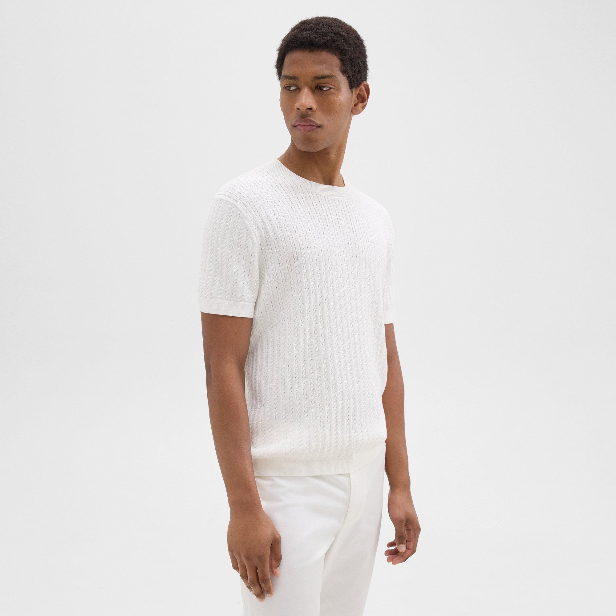 Cable Knit Tee in Cotton - 3