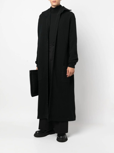 Yohji Yamamoto fine-knit ankle-length coat outlook