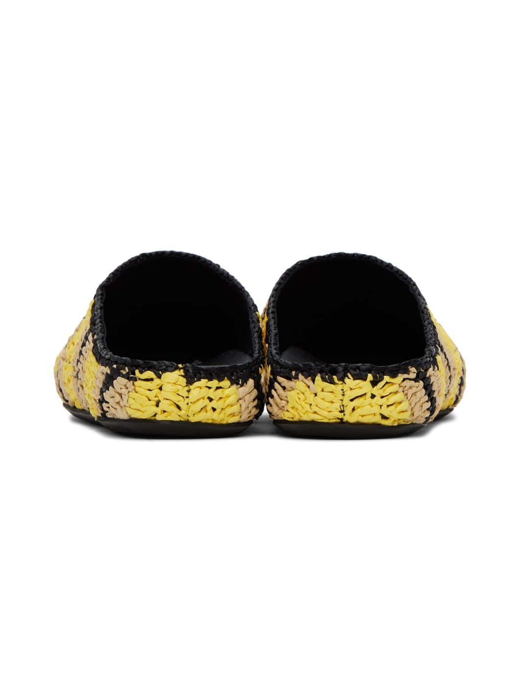 Yellow & Beige No Vacancy Inn Edition Fussbett Sabot Mules - 2