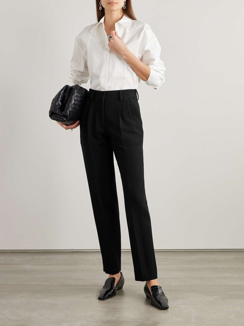 BLAZÉ MILANO Pleated wool-crepe straight-leg pants outlook