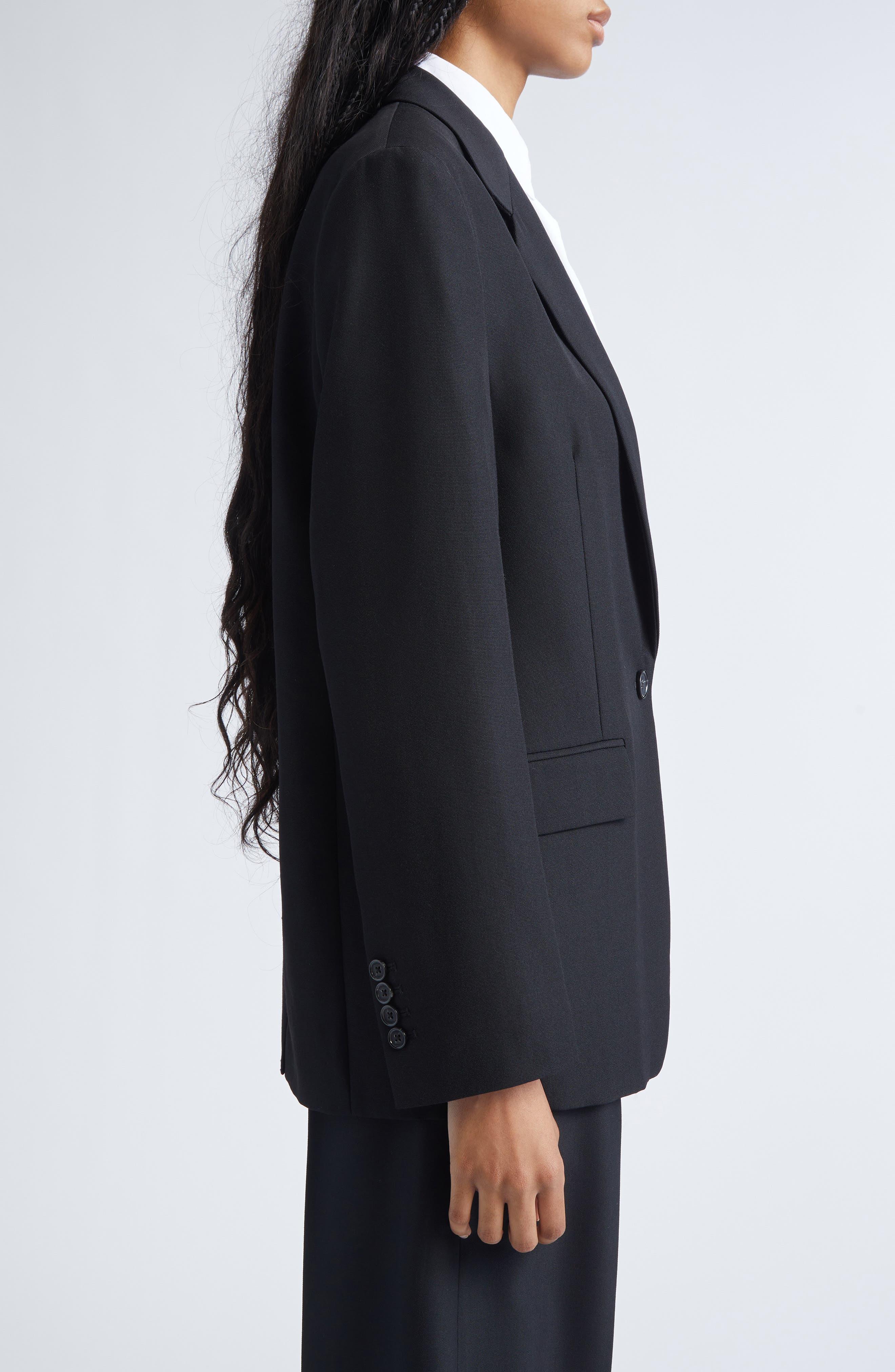 TOTEME Oversized Tailored Blazer in Black at Nordstrom - 4