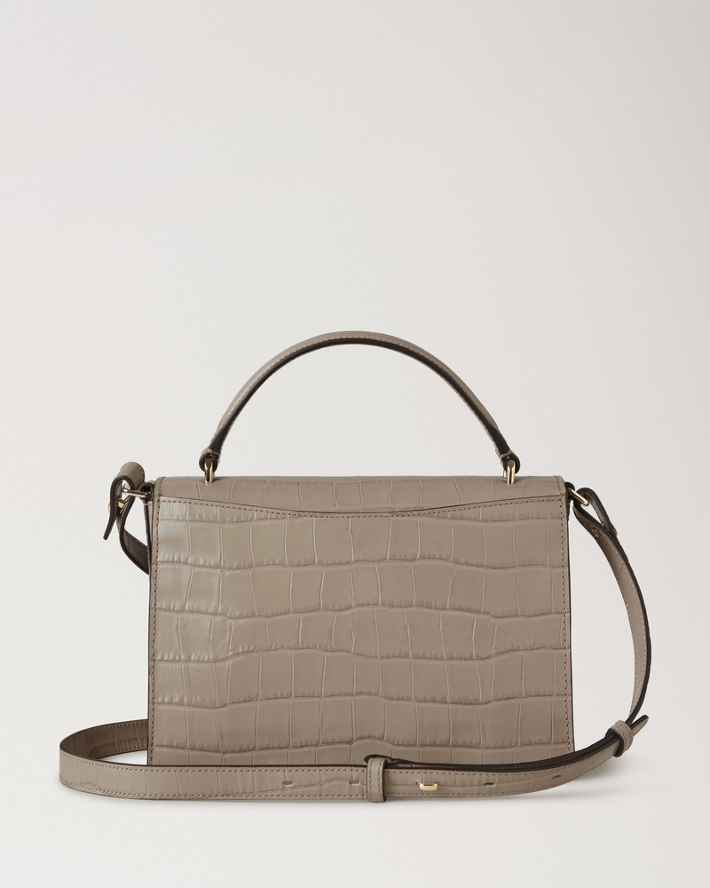 Lana Top Handle Cashmere Taupe Shiny Small Croc 3