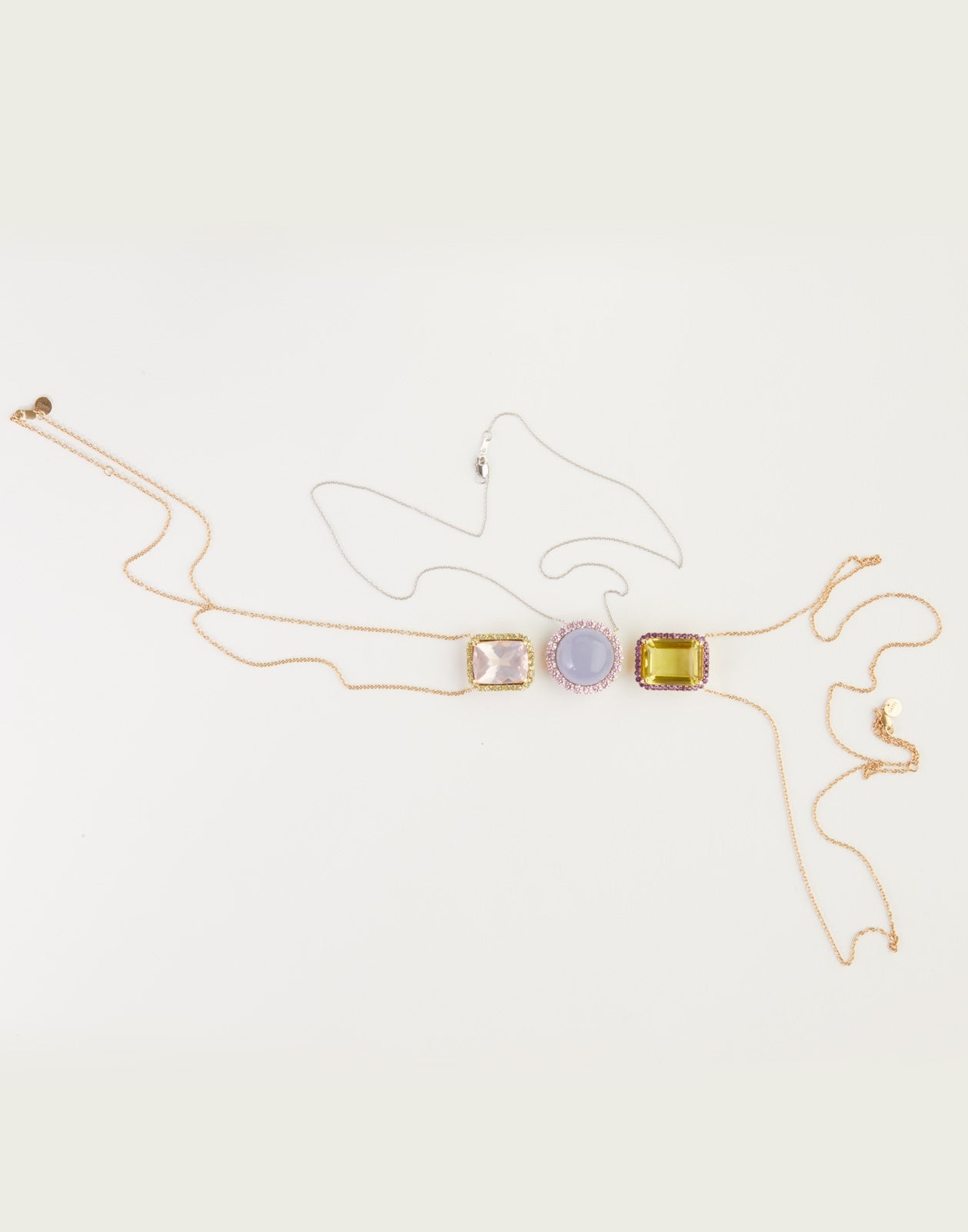 Rose Quartz and Peridot Pendant - 5