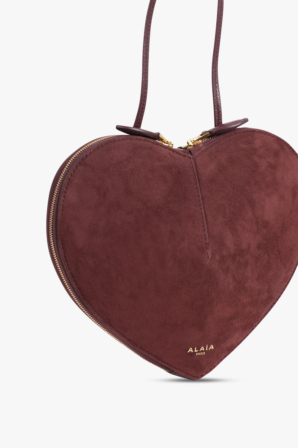 LE COEUR SUEDE HEART SHAPED BAG | GARNET RED - 4
