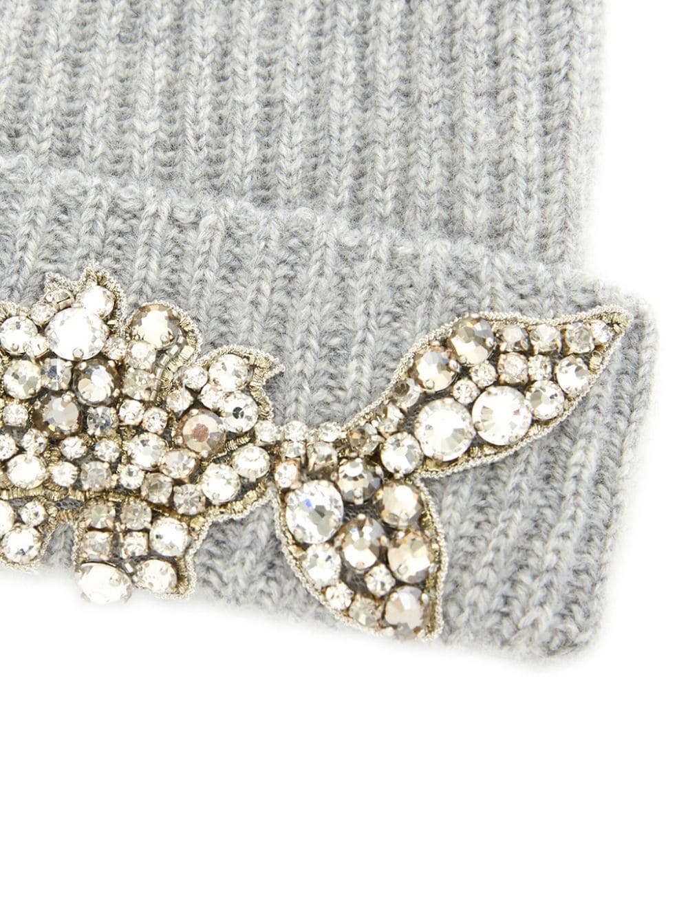 crystal-embellished ribbed-knit beanie - 2